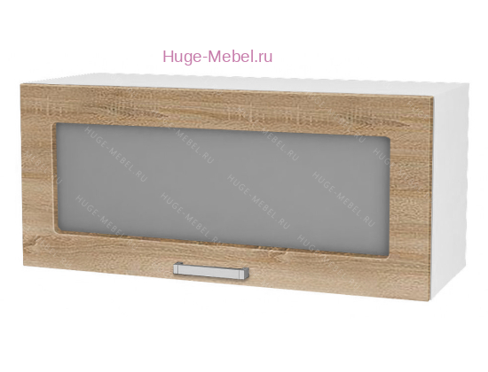 Горизонтальный кухонный стеклянный шкаф 800 Бетон (дуб сонома)