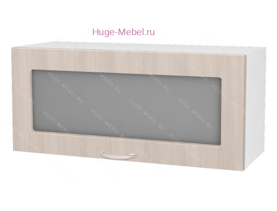 Горизонтальный кухонный стеклянный шкаф 800 Дина (шимо светлый)