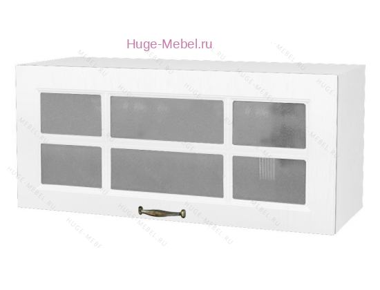Горизонтальный кухонный стеклянный шкаф 800 Мария (белый)