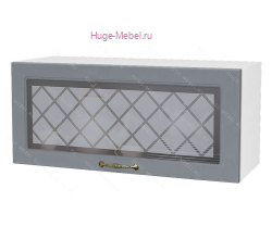 Горизонтальный кухонный стеклянный шкаф 800 Модена (дуб серый)