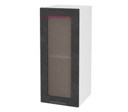 Кухонный шкаф верхний со стеклом 300 Пасаденна (бетон черный)