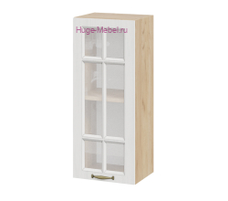 Кухонный шкаф верхний со стеклом 300 Мария (крафт/белый)