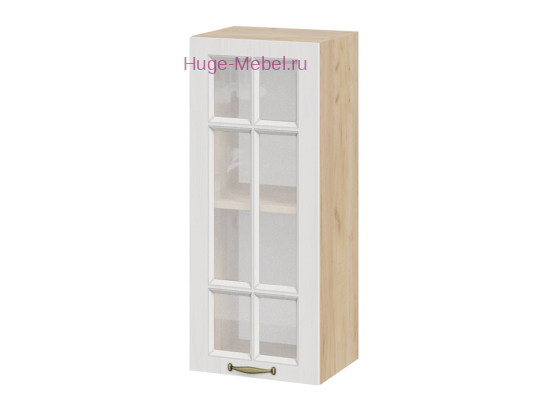 Кухонный шкаф верхний со стеклом 300 Мария (крафт/белый)