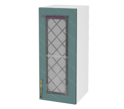 Кухонный шкаф верхний со стеклом 300 Модена (дуб бирюза)