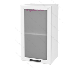 Кухонный шкаф верхний со стеклом 450 Альфа (белый)