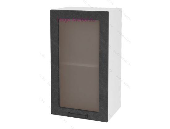 Кухонный шкаф верхний со стеклом 450 Пасаденна (бетон черный)