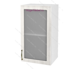 Кухонный шкаф верхний со стеклом 400 Юлия (сандал белый)