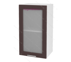 Кухонный шкаф верхний со стеклом 400 Ксения (шоколад)