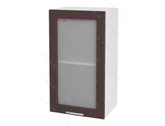 Кухонный шкаф верхний со стеклом 450 Ксения (шоколад)