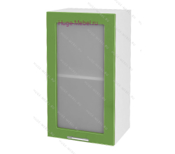 Кухонный шкаф верхний со стеклом 400 Ксения (олива)