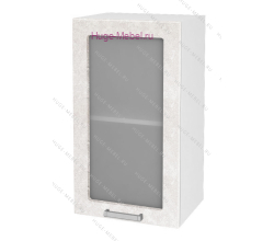 Кухонный шкаф верхний со стеклом 400 Бетон (бетон белый)