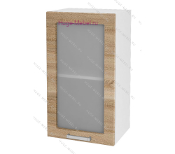 Кухонный шкаф верхний со стеклом 400 Бетон (дуб сонома)