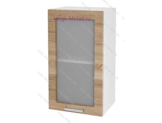 Кухонный шкаф верхний со стеклом 400 Бетон (дуб сонома)