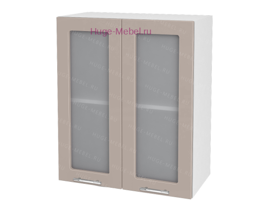 Кухонный шкаф верхний со стеклом 600 Ксения (кофе с молоком)