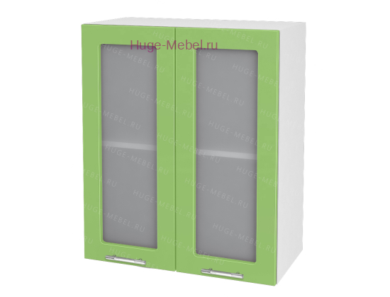 Кухонный шкаф верхний со стеклом 600 Ксения (олива)