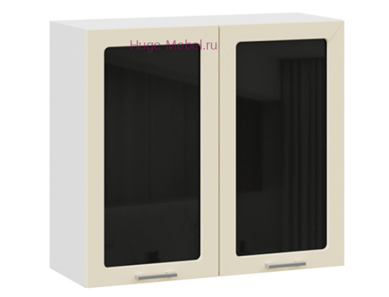 Кухонный шкаф верхний со стеклом 800 Катрин (крем)