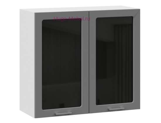 Кухонный шкаф верхний со стеклом 800 Катрин (софт графит)
