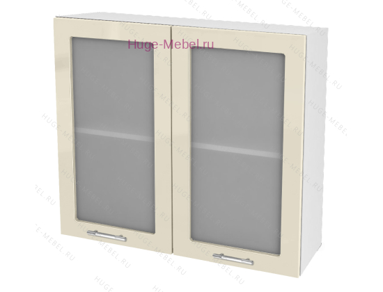 Кухонный шкаф верхний со стеклом 800 Ксения (ваниль)