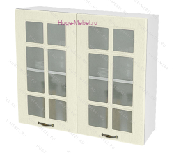 Кухонный шкаф верхний со стеклом 800 Мария (крем)