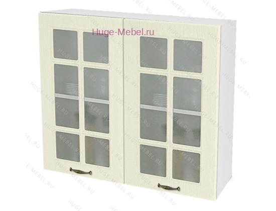 Кухонный шкаф верхний со стеклом 800 Мария (крем)