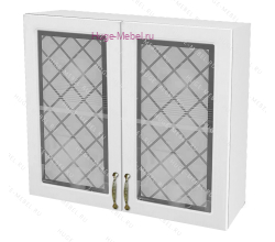 Кухонный шкаф верхний со стеклом 800 Модена (дуб белый)