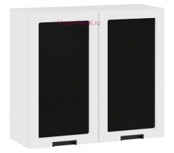 Кухонный шкаф верхний со стеклом 800 Сахара (белый)