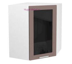 Угловой шкаф подвесной со стеклом 550 Катрин (муссон)