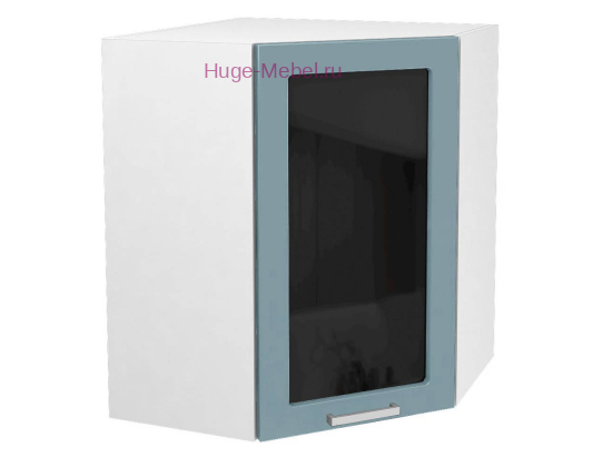 Угловой шкаф подвесной со стеклом 550 Катрин (топаз)