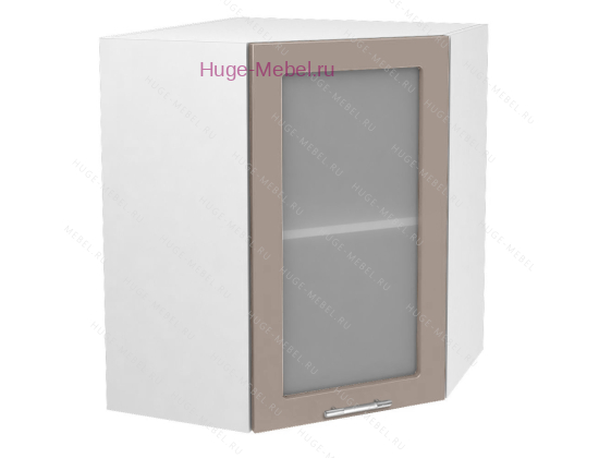 Угловой шкаф подвесной со стеклом 600 Ксения (кофе с молоком)