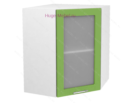 Угловой шкаф подвесной со стеклом 550 Ксения (олива)