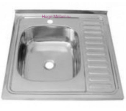 Мойка накладная 600*600 с сифоном (чаша слева)