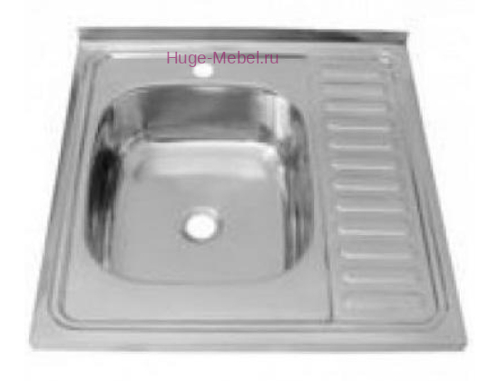 Мойка накладная 600*600 с сифоном (чаша слева)