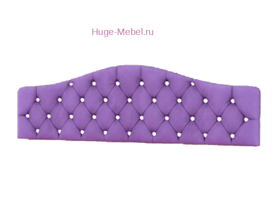 Изголовье кровати 140х200 "Дели" сирень со стразами