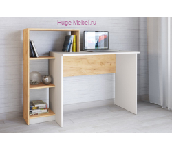 Стол компьютерный "Квартет-2 белый/крафт"