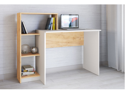 Стол компьютерный "Квартет-2 белый/крафт" Стол компьютерный "Квартет-2 белый/крафт"