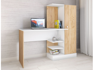 Стол компьютерный "Квартет-6 белый/крафт" Стол компьютерный "Квартет-6 белый/крафт"