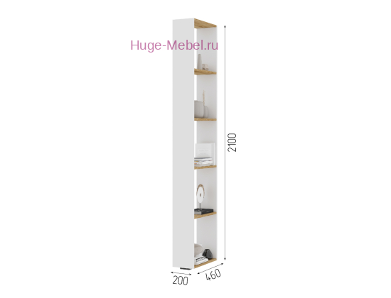 Стеллаж "Хелен" белый+крафт
