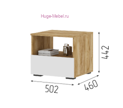 Прикроватная тумба "Хелен ТБ 01" белый+крафт