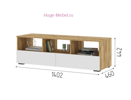 ТВ тумба "Хелен ТБ 02" белый+крафт