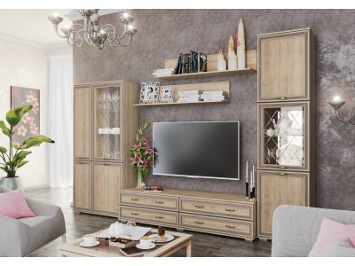 Стенка для гостиной "Ливорно К2" сонома Стенка для гостиной "Ливорно К2" сонома