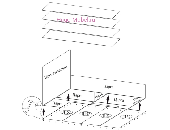 Дно отсека кровати для хранения белья Л-01 БТС