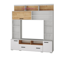 Стенка "Оскар-18 ОГЦС-2 белый/крафт"