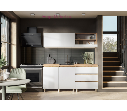 Готовая кухня "Хелен белый+крафт" 1.7 метра