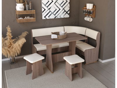 Кухонный уголок "Андрей-2 шимо/бежевый" Кухонный уголок "Андрей-2 шимо/бежевый"