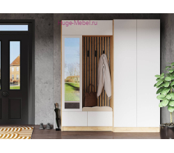 Прихожая "Руэлла" 190 см белый +дуб крафт