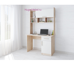 Стол компьютерный "Квартет-10 сонома/белый"