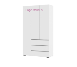 Шкаф 3-х створчатый с ящиками "Хелен ШК 06" белый