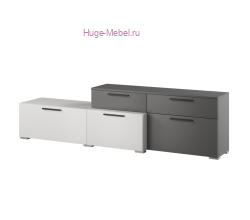 ТВ тумба "Альберо" графит+белый