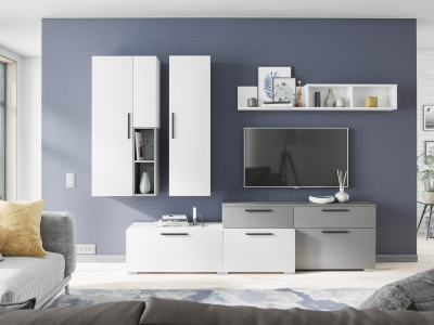 Мебель в гостиную "Альберо" графит+белый