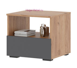 Прикроватная тумба "Хелен ТБ 01" графит+крафт